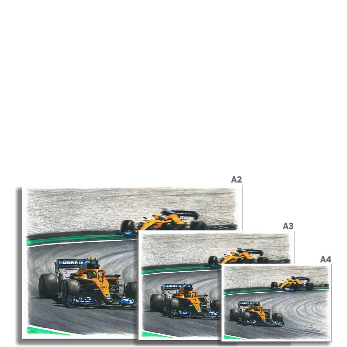 McLaren F1 MCL35M 2021 Lando Norris and Daniel Ricciardo Fine Art Print