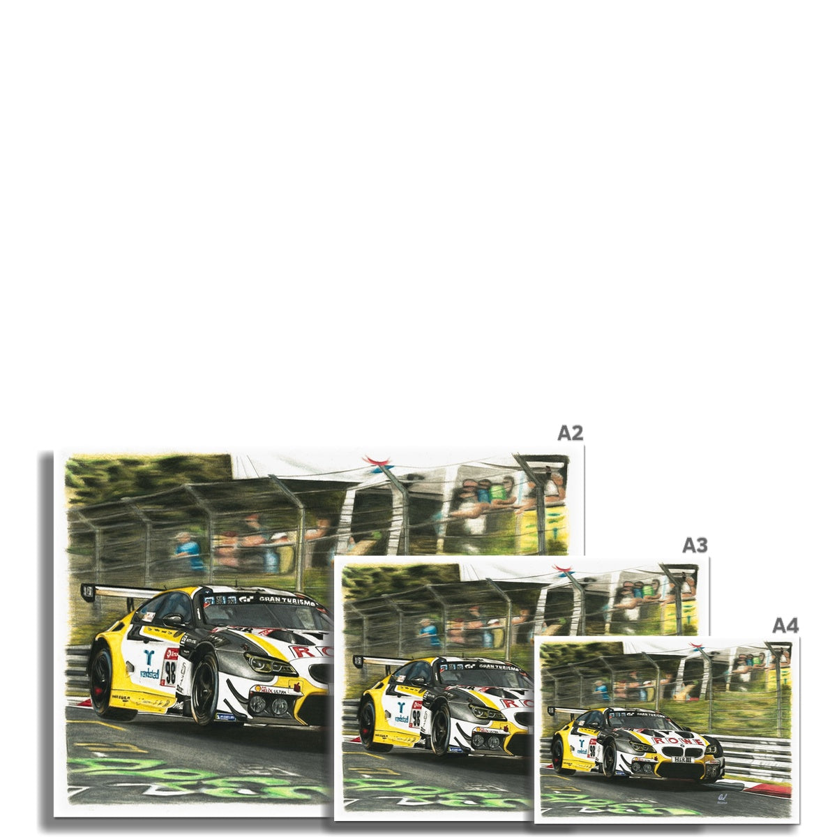 BMW M6 GT3 - Rowe Racing Fine Art Print