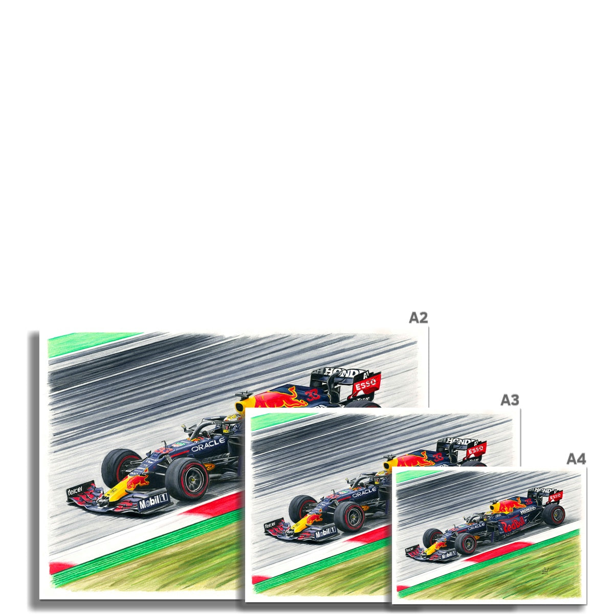 Red Bull F1 Racing Car - Max Verstappen 2021 Fine Art Print