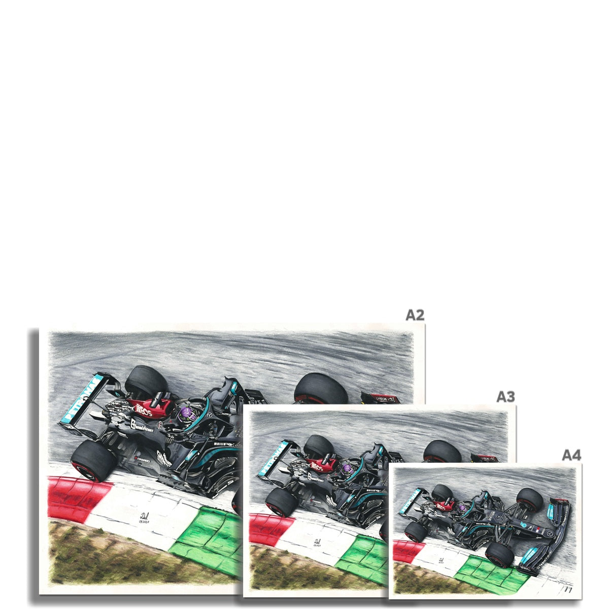 Mercedes AMG Petronas F1 Racing Car - Lewis Hamilton 2021 Fine Art Print