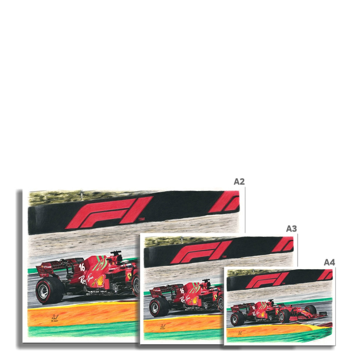 Ferrari F1 Racing Car - Charles Leclerc 2021 Fine Art Print