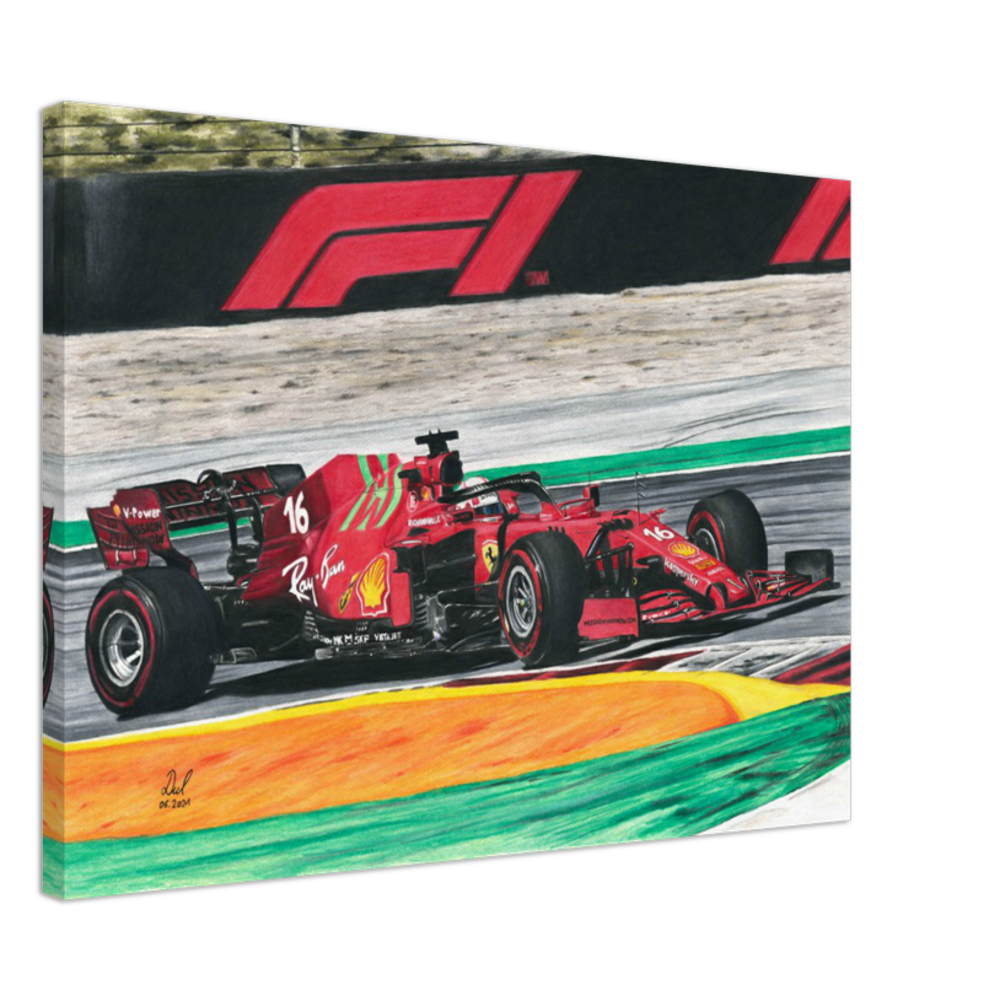 Ferrari F1 Racing Car - Charles Leclerc 2021 - Canvas