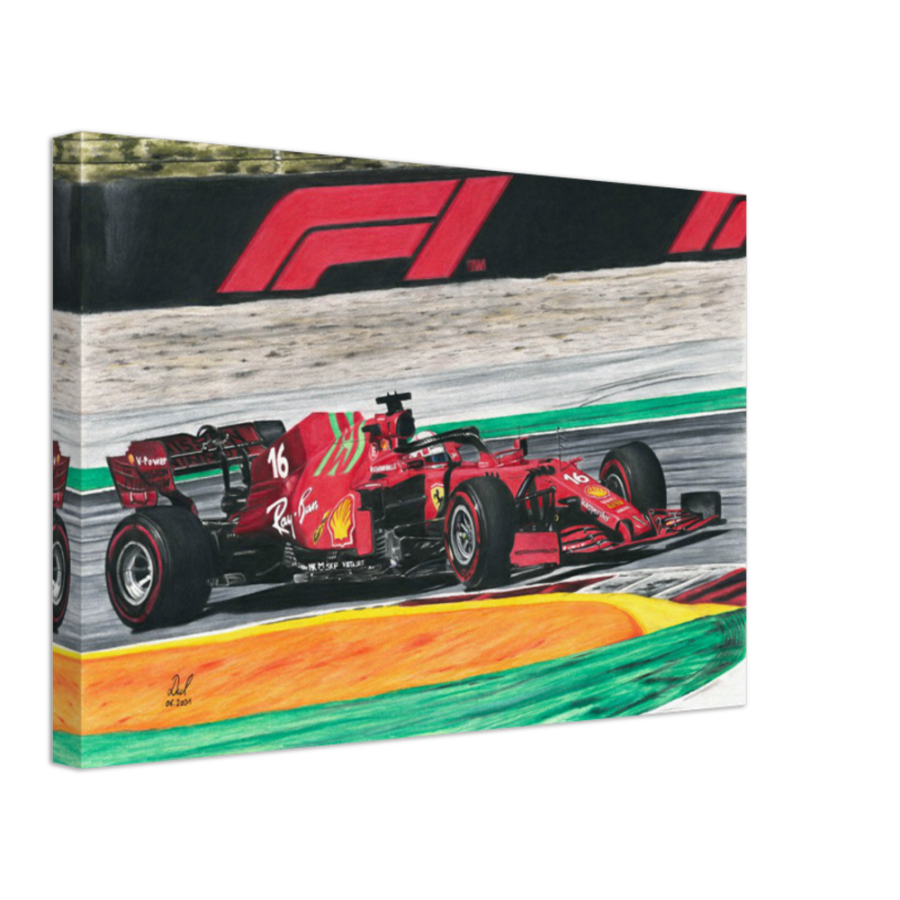 Ferrari, Charles Leclerc, F1 Poster Canvas - Canvas Art