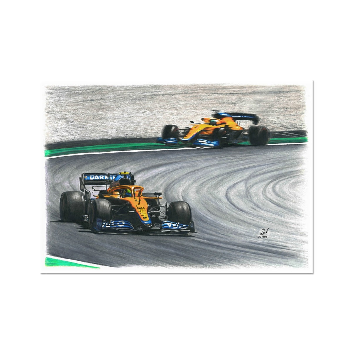 McLaren F1 MCL35M 2021 Lando Norris and Daniel Ricciardo Fine Art Print