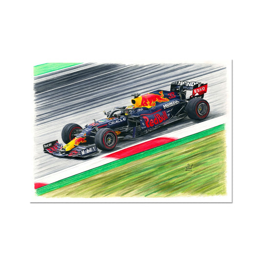 Red Bull F1 Racing Car - Max Verstappen 2021 Fine Art Print