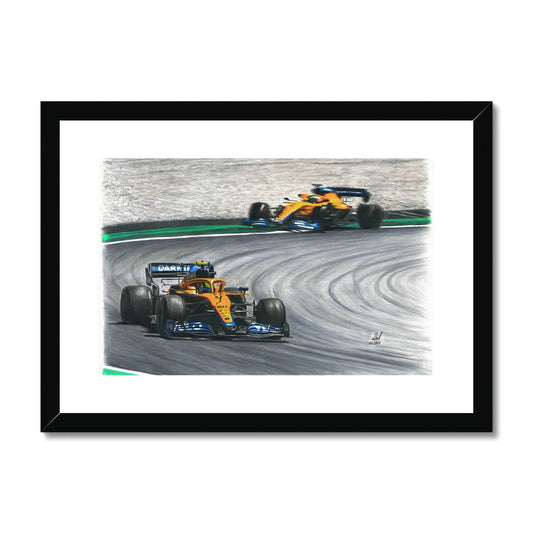 McLaren F1 MCL35M 2021 Lando Norris and Daniel Ricciardo Framed & Mounted Print