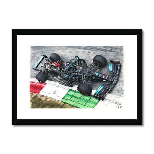 Mercedes AMG Petronas F1 Racing Car - Lewis Hamilton 2021 Framed & Mounted Print