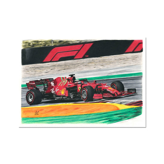 Ferrari F1 Racing Car - Charles Leclerc 2021 Fine Art Print