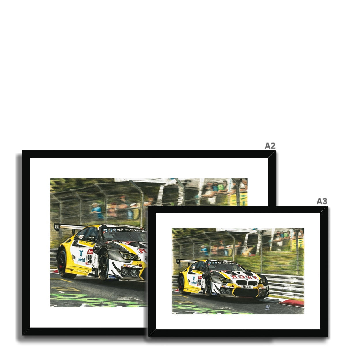 BMW M6 GT3 - Rowe Racing Framed & Mounted Print