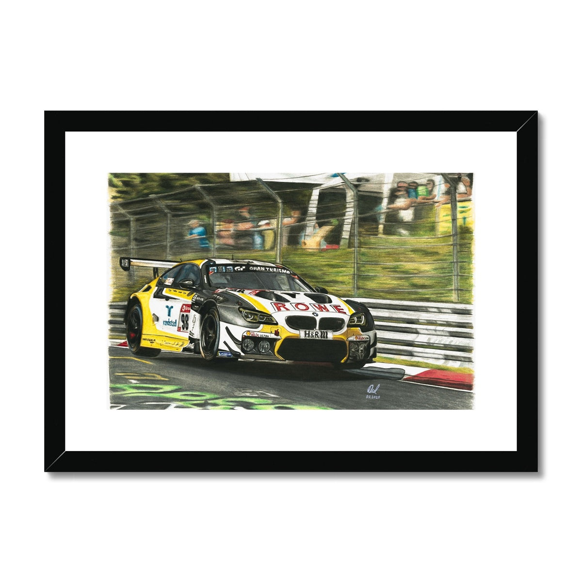 BMW M6 GT3 - Rowe Racing Framed & Mounted Print