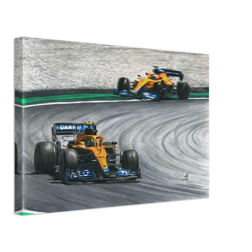 McLaren F1 MCL35M 2021 Lando Norris and Daniel Ricciardo - Canvas