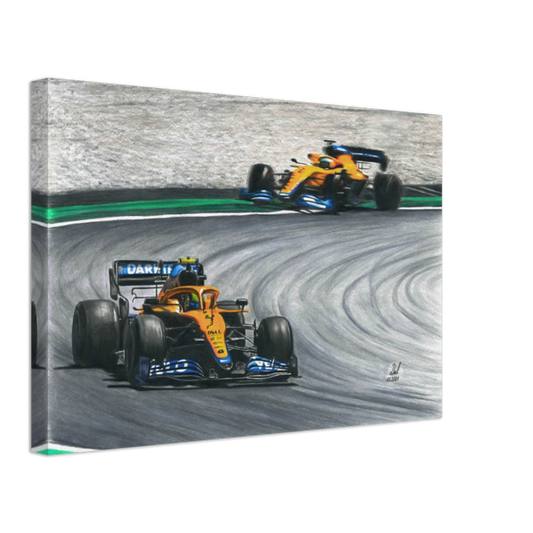 McLaren F1 MCL35M 2021 Lando Norris and Daniel Ricciardo - Canvas