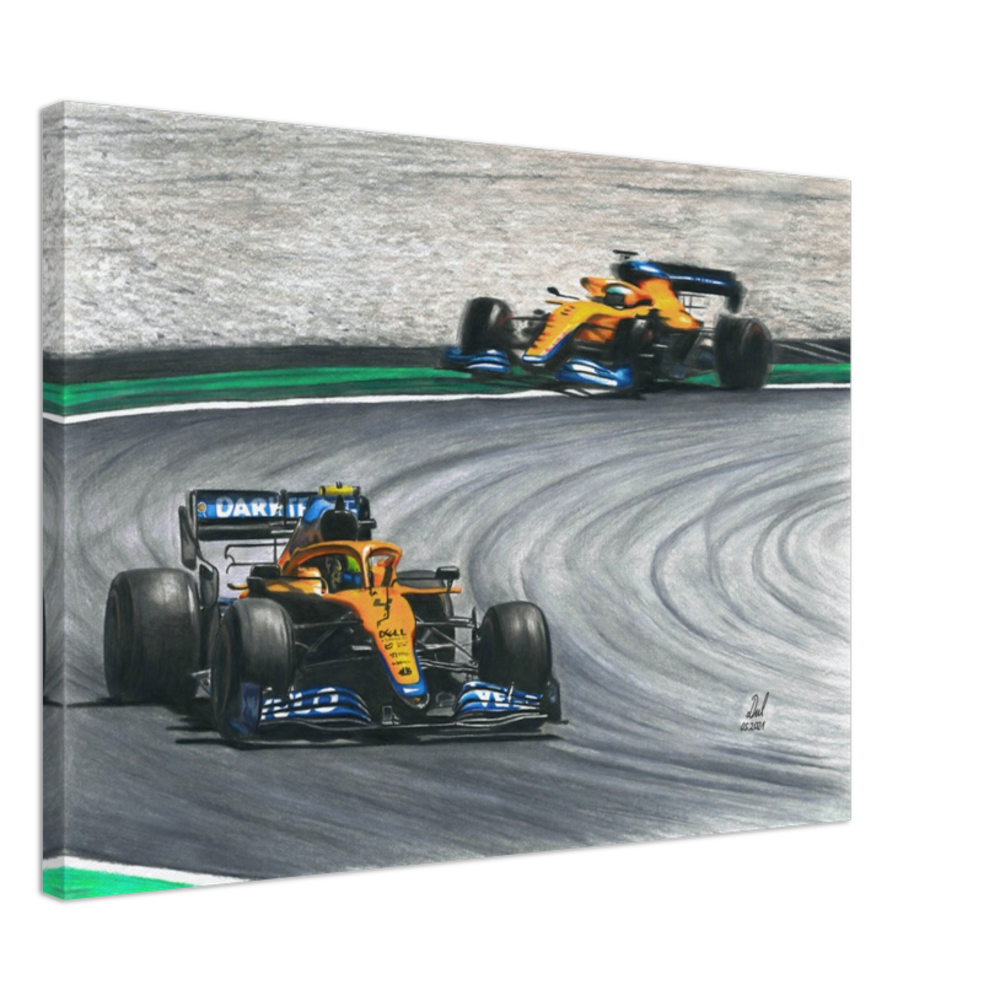 McLaren F1 MCL35M 2021 Lando Norris and Daniel Ricciardo - Canvas